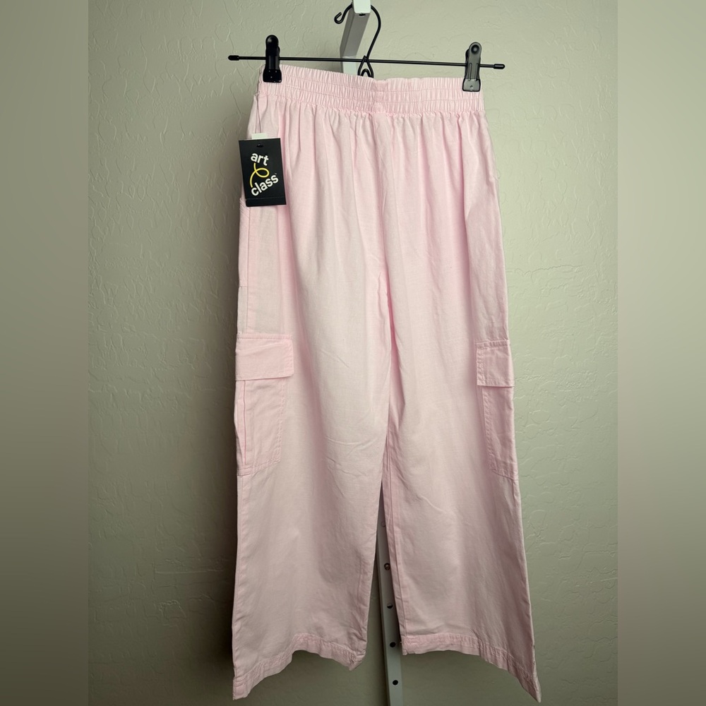 Art Class Girls Pink Cargo Pants Size M (8) Elastic Waist NWT - Picture 3 of 8